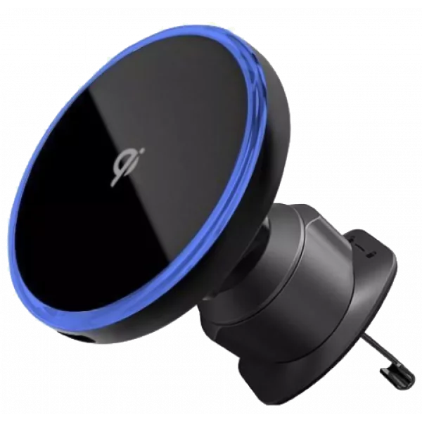 Mbajtëse magnetike për telefon me karikim wireless Proove Uno, 15W, për ventilim makine, e zezë