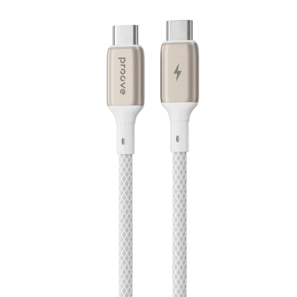 Kabllo karikimi Proove Dense Metal Type-C në Type-C, 60W, 1m, e bardhë