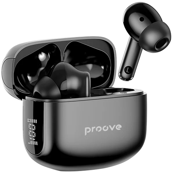 Dëgjuse wireless Proove Tempo TWS, ANC, me aplikacion, të zeza