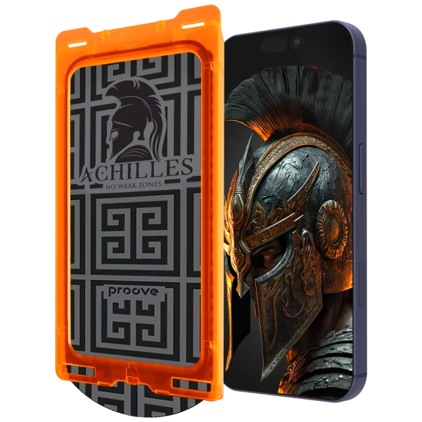 Xham mbrojtës Proove Achilles Installation Box për iPhone 15 Pro, 9H, i zi