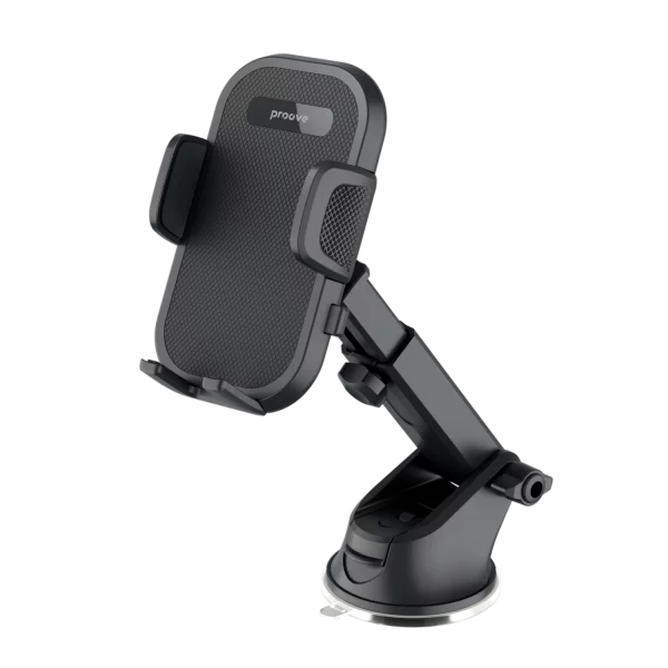 Mbajtëse për telefon Proove Longway Plaid, me bazë vakumi, 4.7″–6.9″, e zezë