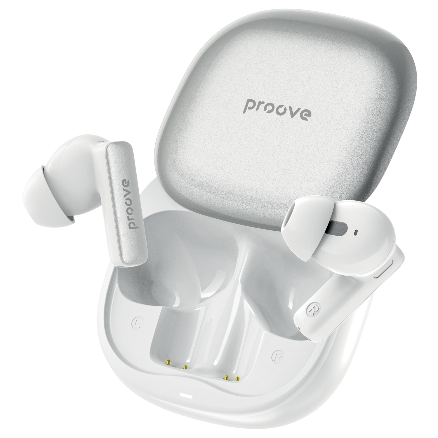 Dëgjuse wireless Proove NoLimit TWS me Hybrid ANC dhe aplikacion inteligjent (APP), të bardha