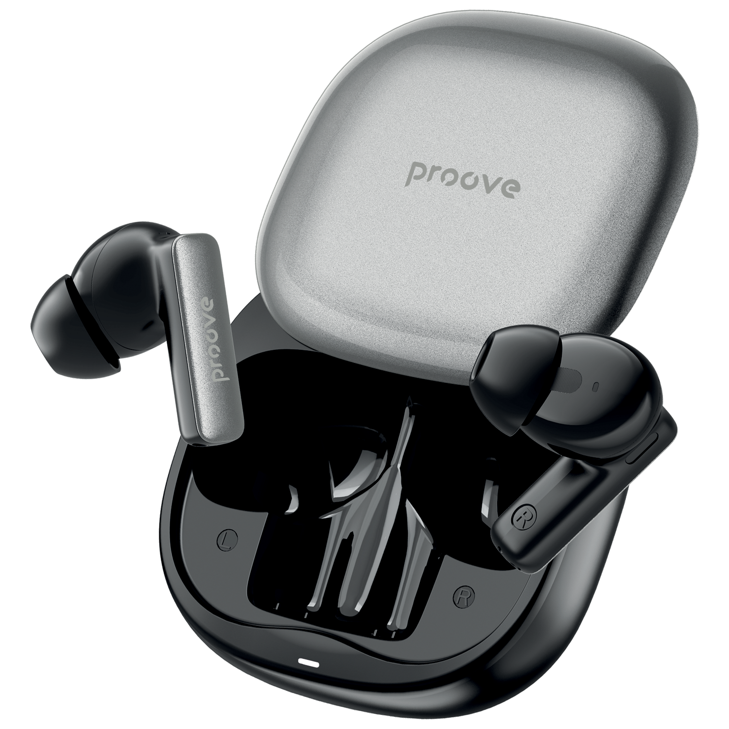 Dëgjuse wireless Proove NoLimit TWS me Hybrid ANC dhe aplikacion inteligjent (APP), të zeza