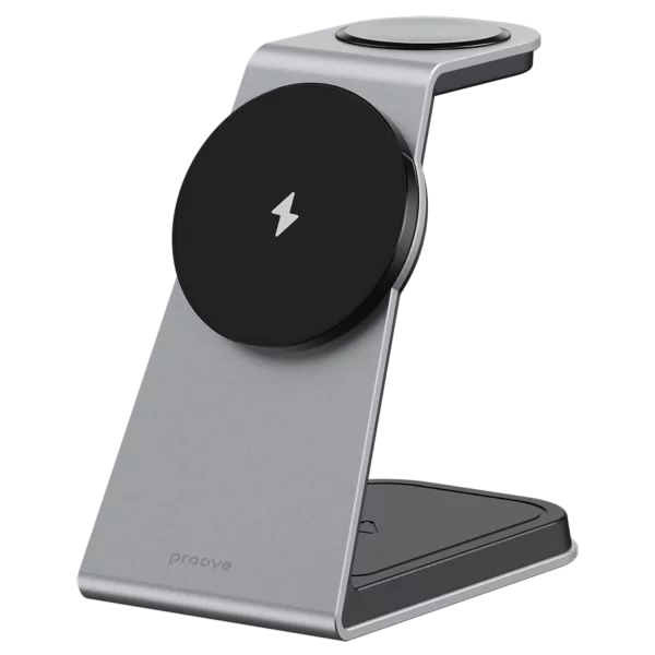 Karikues wireless 3 në 1 Proove Omni Power, 15W, gri